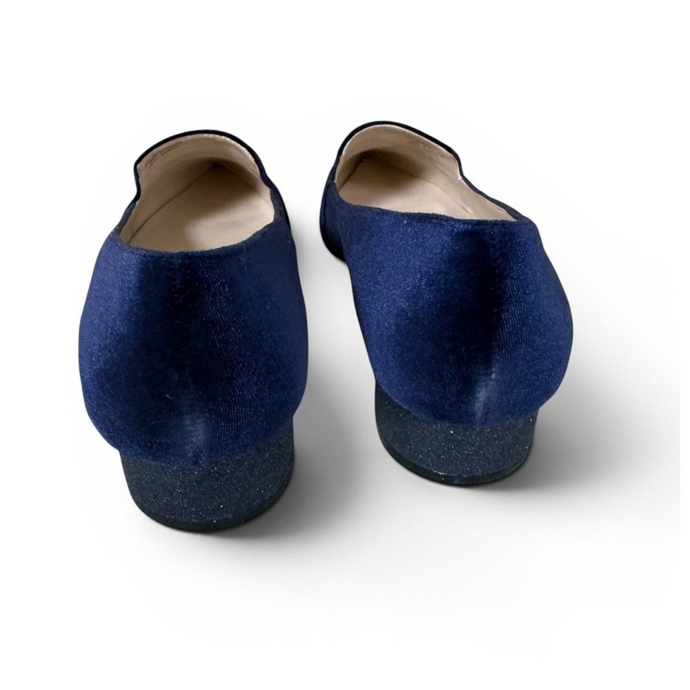 NWOB Cole Haan Marlee Skimmer Loafers Women 11B Navy Velvet Glitter Heel Preppy - Picture 6 of 11